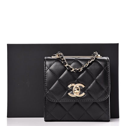 Chanel Lambskin Quilted Mini Trendy CC Chain Wallet Black 12 of 12