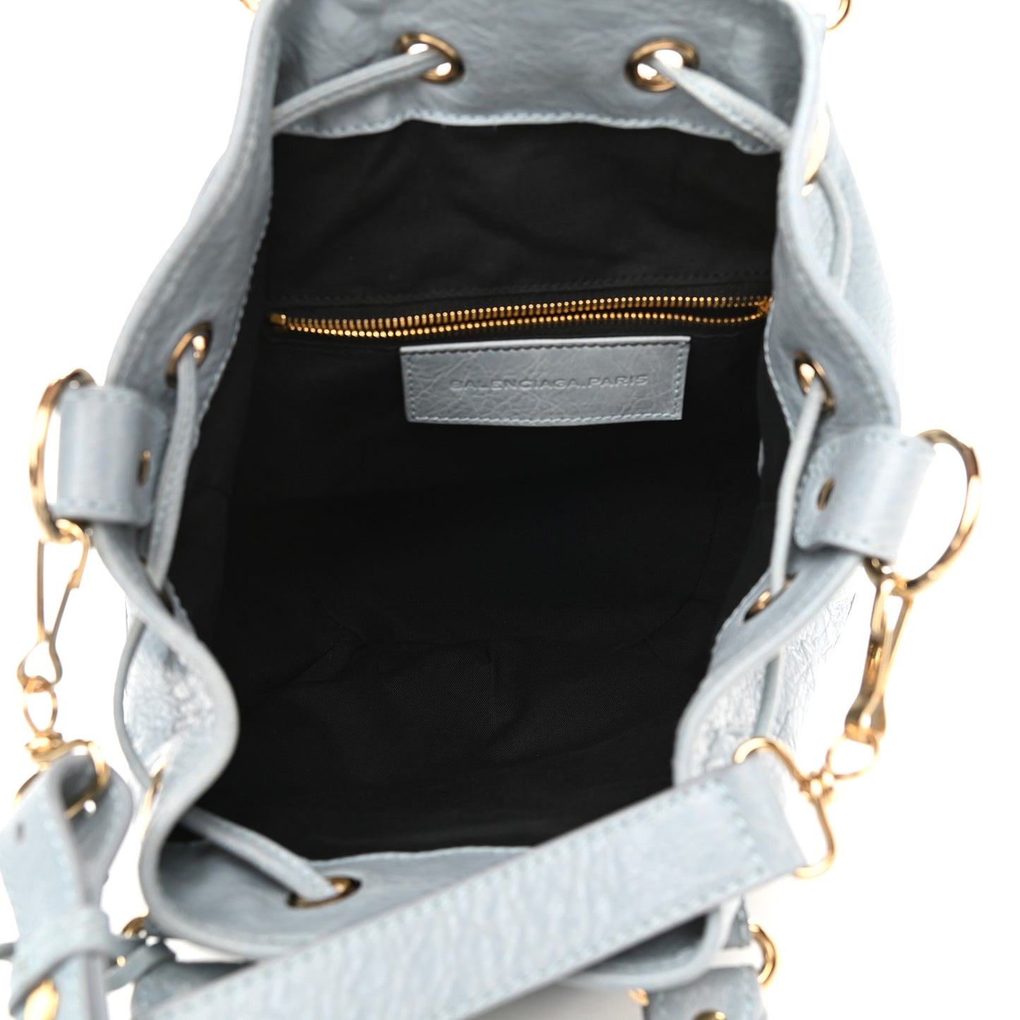 Agneau Giant 12 Gold Hardware Mini Pompon Bleu Acier Ciel