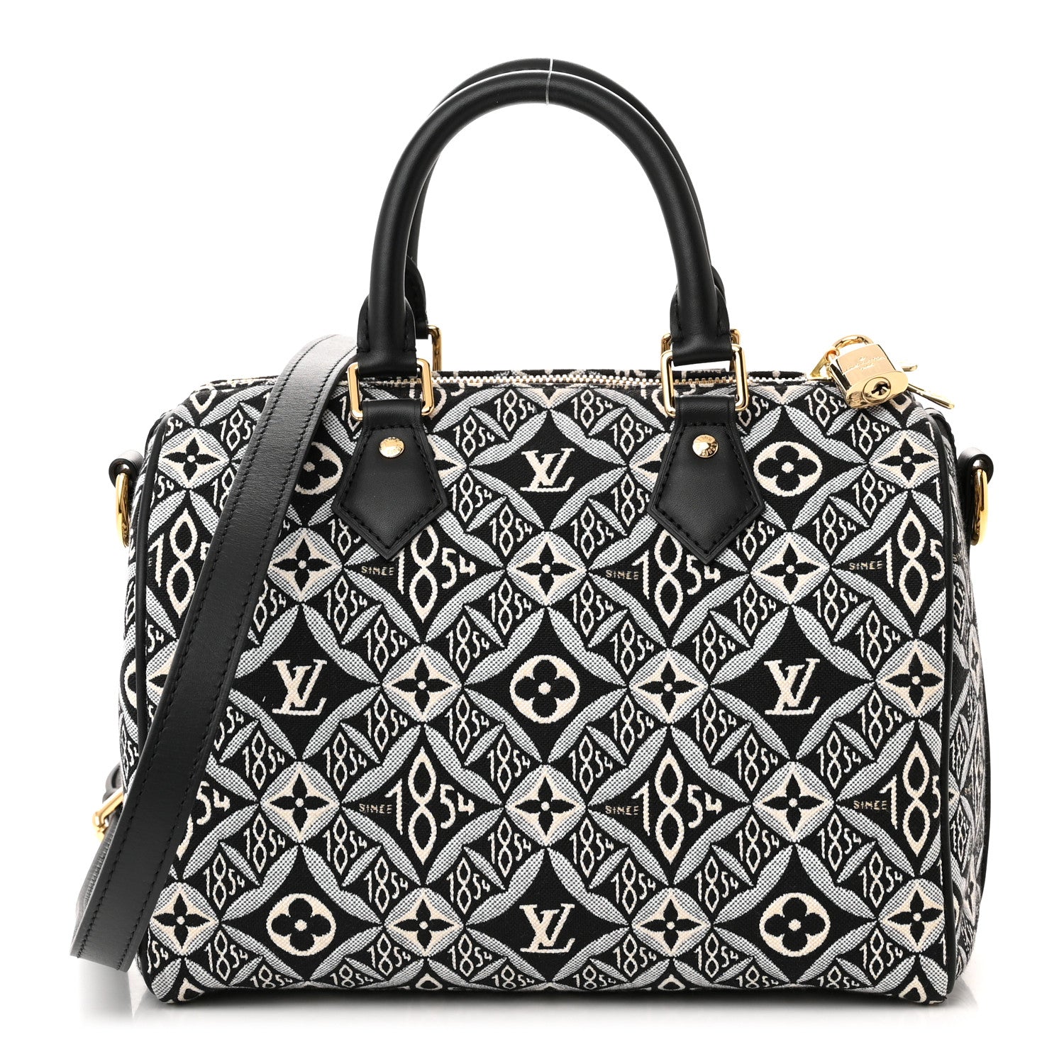 Louis Vuitton Jacquard Since 1854 Speedy Bandouliere 25 Black 1 of 10