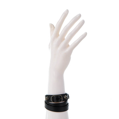 Balenciaga Agneau Arena Classic Hardware Triple Tour Bracelet S Black 2 of 6