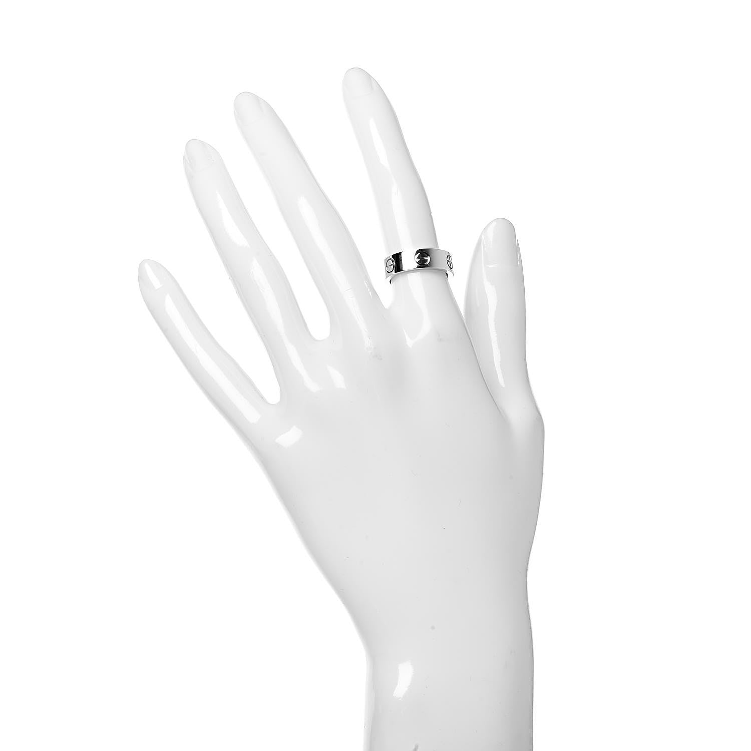 Cartier 18K White Gold 5.5mm LOVE Ring 49 4.75 2 of 5