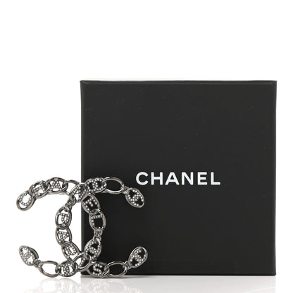 Chanel Ruthenium Crystal Paris Chain CC Chain Logo Brooch 5 of 5