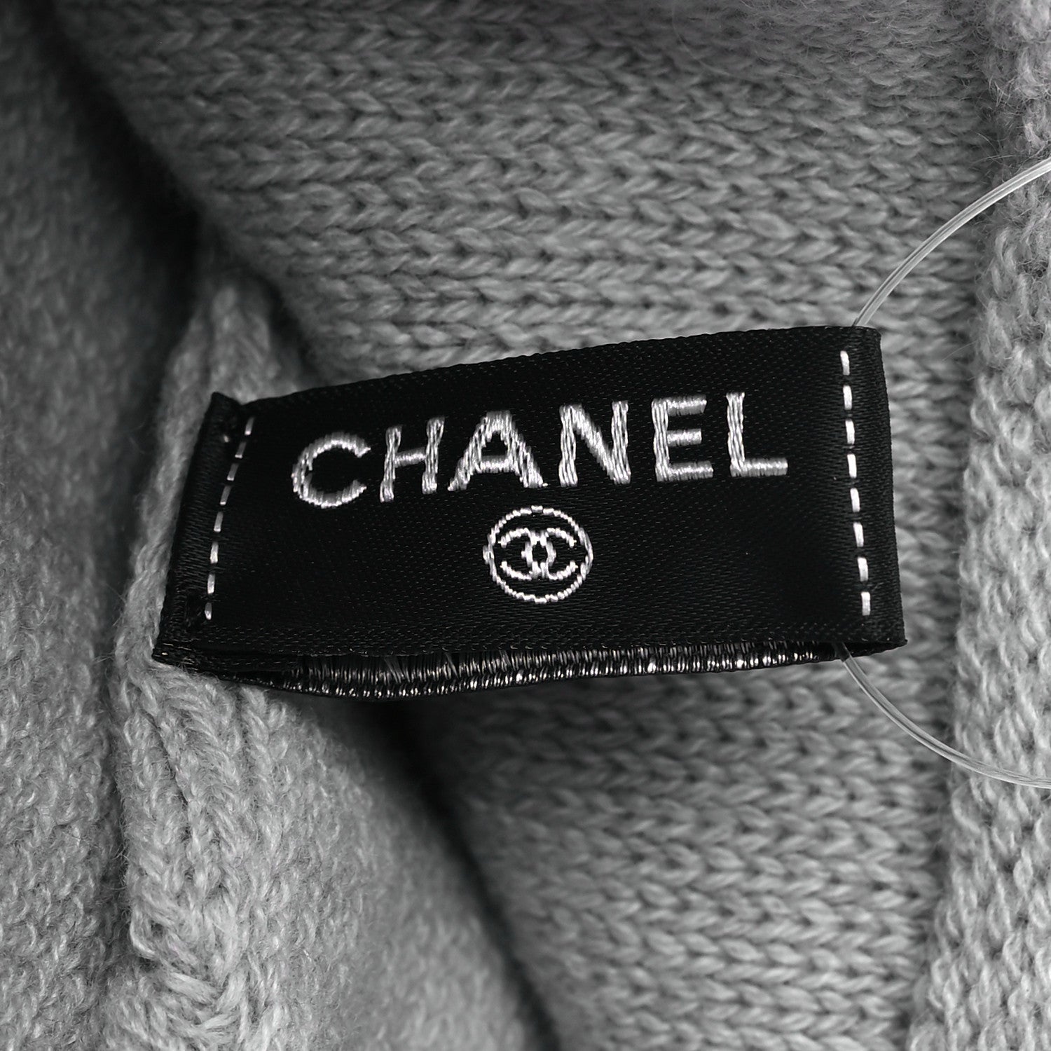 Chanel Cashmere CC Beanie Hat Grey 3 of 3