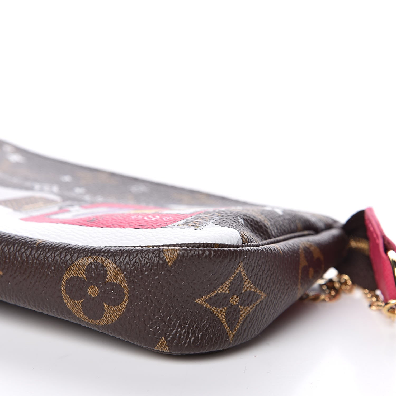 Louis Vuitton Monogram 2019 Christmas Animation Mini Courchevel Pochette Accessories Fuchsia 9 of 10