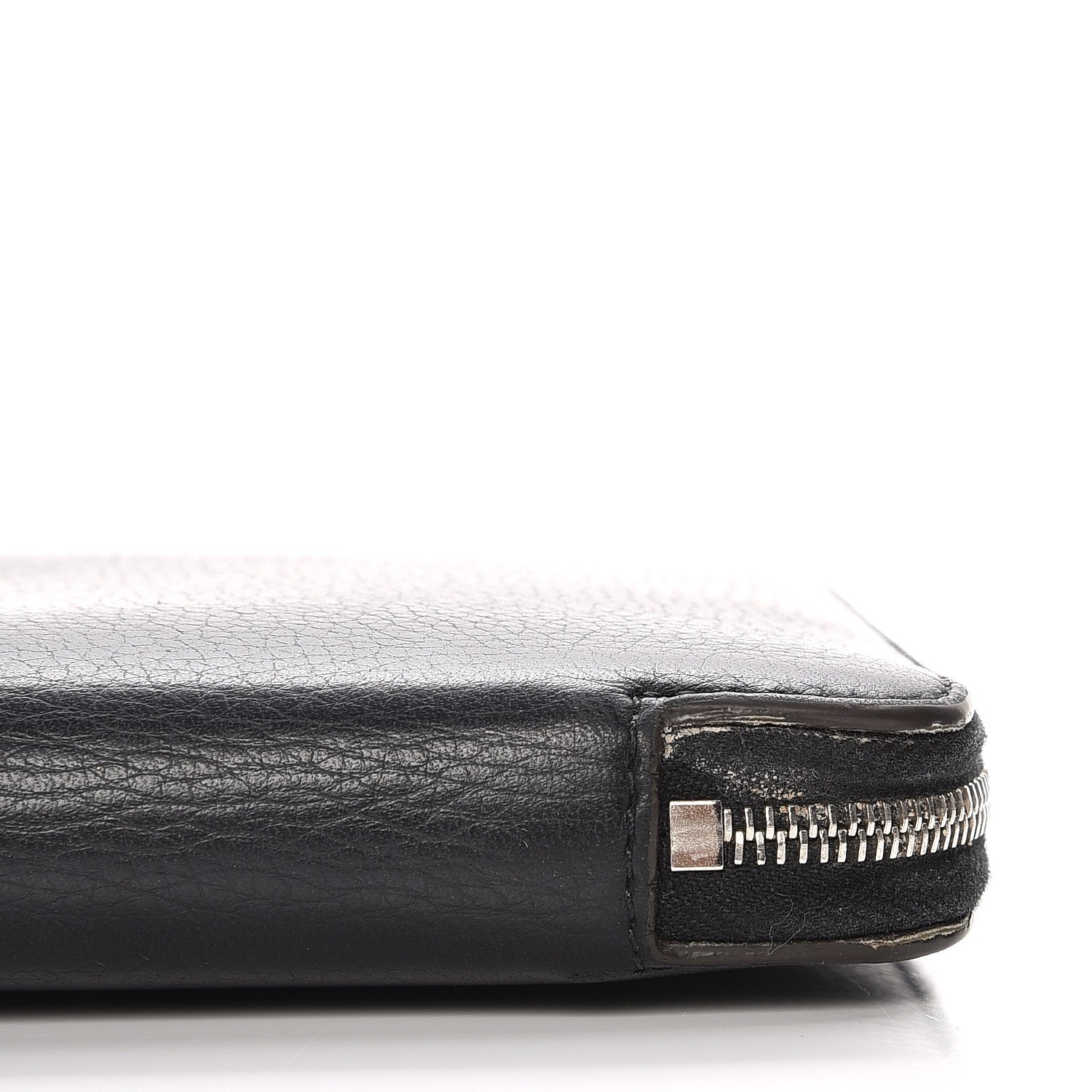 Celine Drummed Calfskin Zip Around Organizer Wallet Black Citron 8 of 12