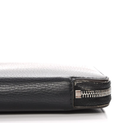 Celine Drummed Calfskin Zip Around Organizer Wallet Black Citron 8 of 12