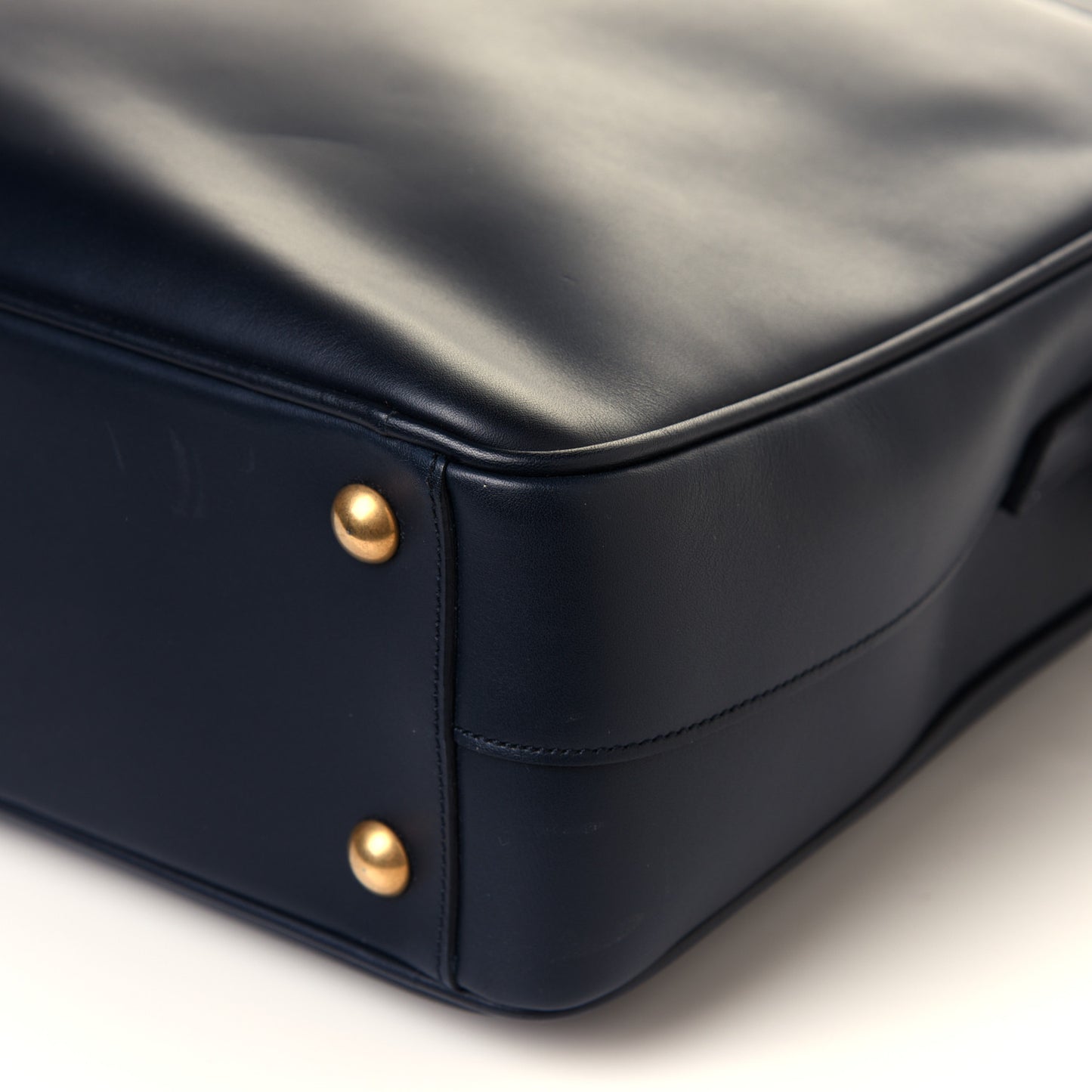 Calfskin Small Classic Duffle Briefcase Deep Marine
