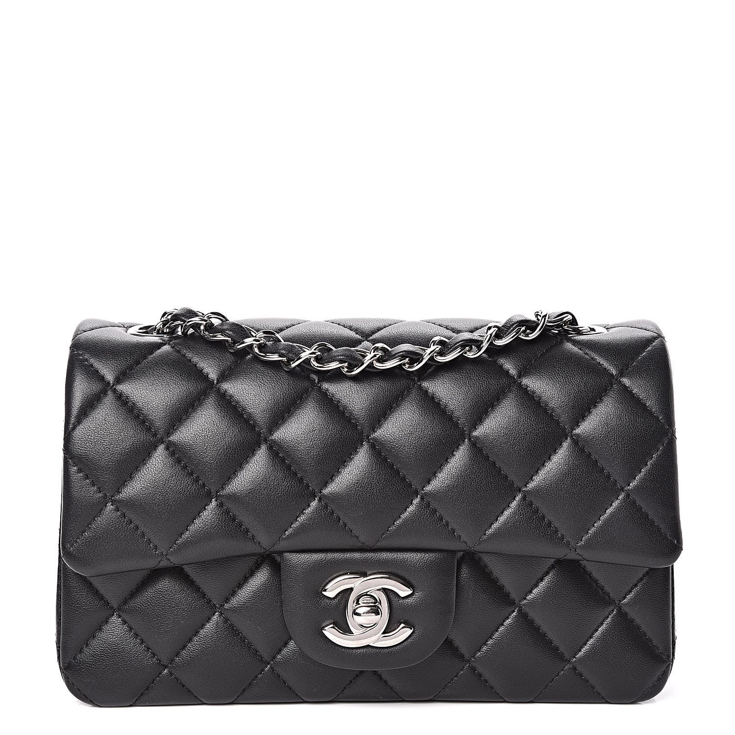 Chanel Lambskin Quilted Mini Rectangular Flap Black 1 of 10