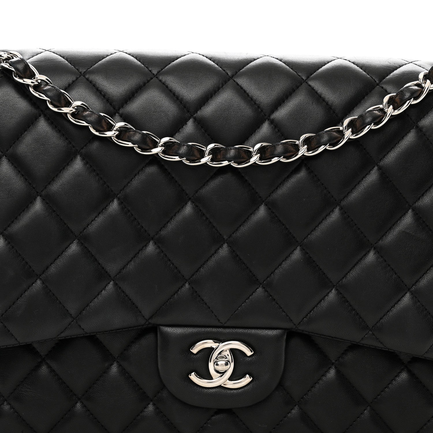 Chanel Lambskin Quilted Maxi Single Flap Black 5 of 12