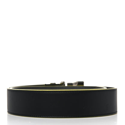 Fendi Vitello Century Elite Enamel FF Buckle Belt 95 38 Black Giallo Fluo 2 of 8