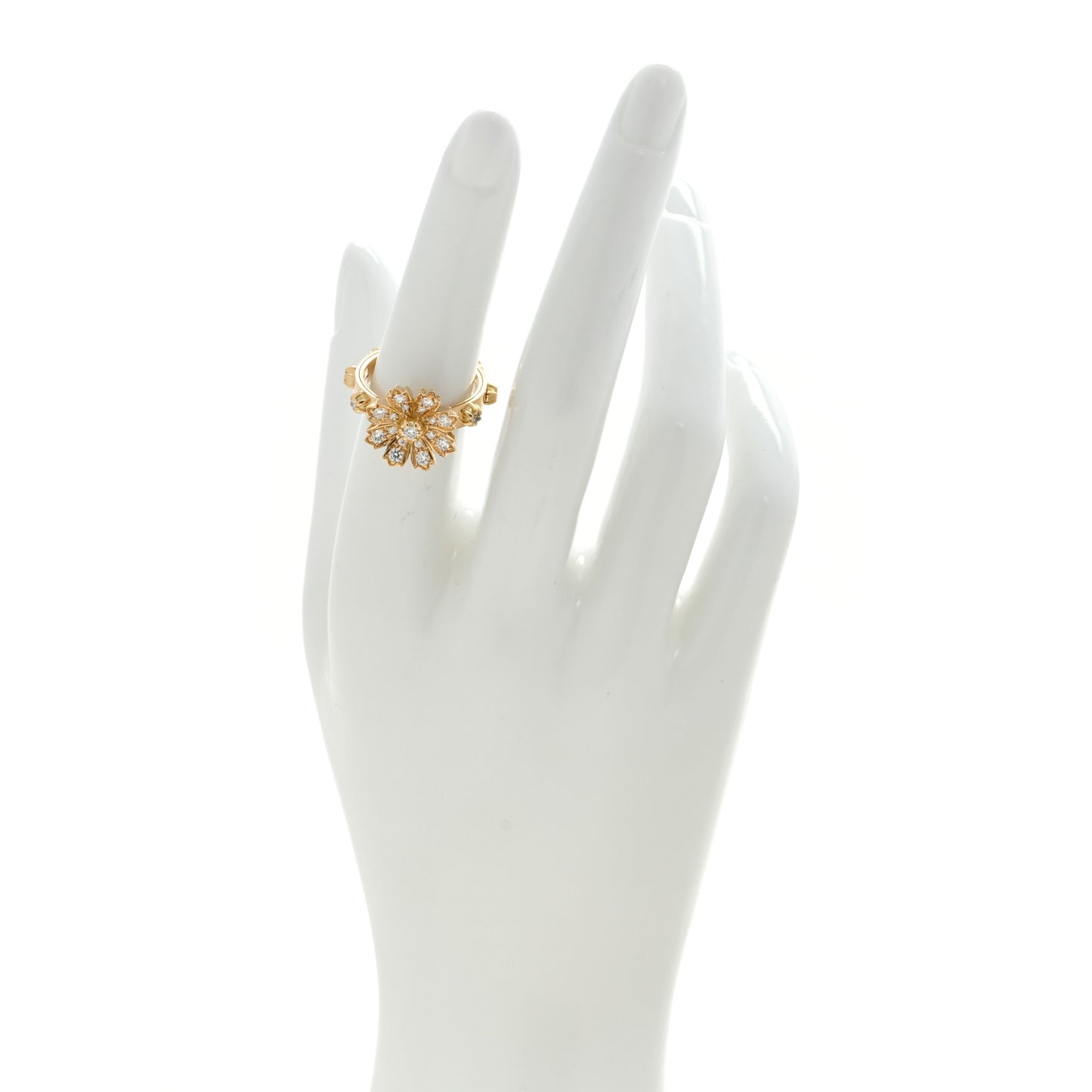 18K Yellow Gold Diamond Flora Ring 52 6