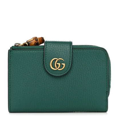 Gucci Piuma Calfskin Medium Bamboo Double G Wallet Emerald 1 of 10