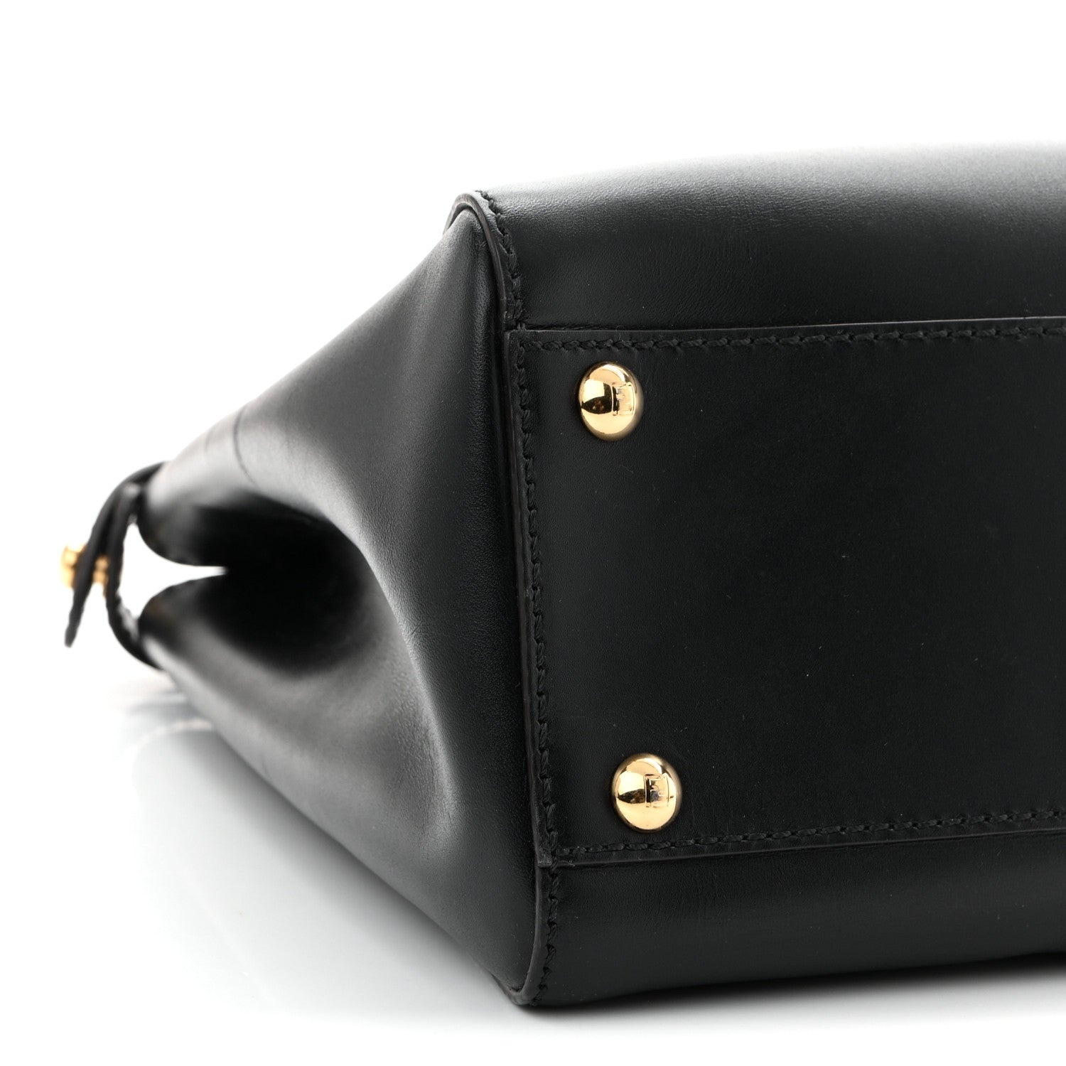 Fendi Vitello Morgan Fabric Jacquard Pequin Medium Peekaboo Iconic Satchel Black Tobacco 10 of 11