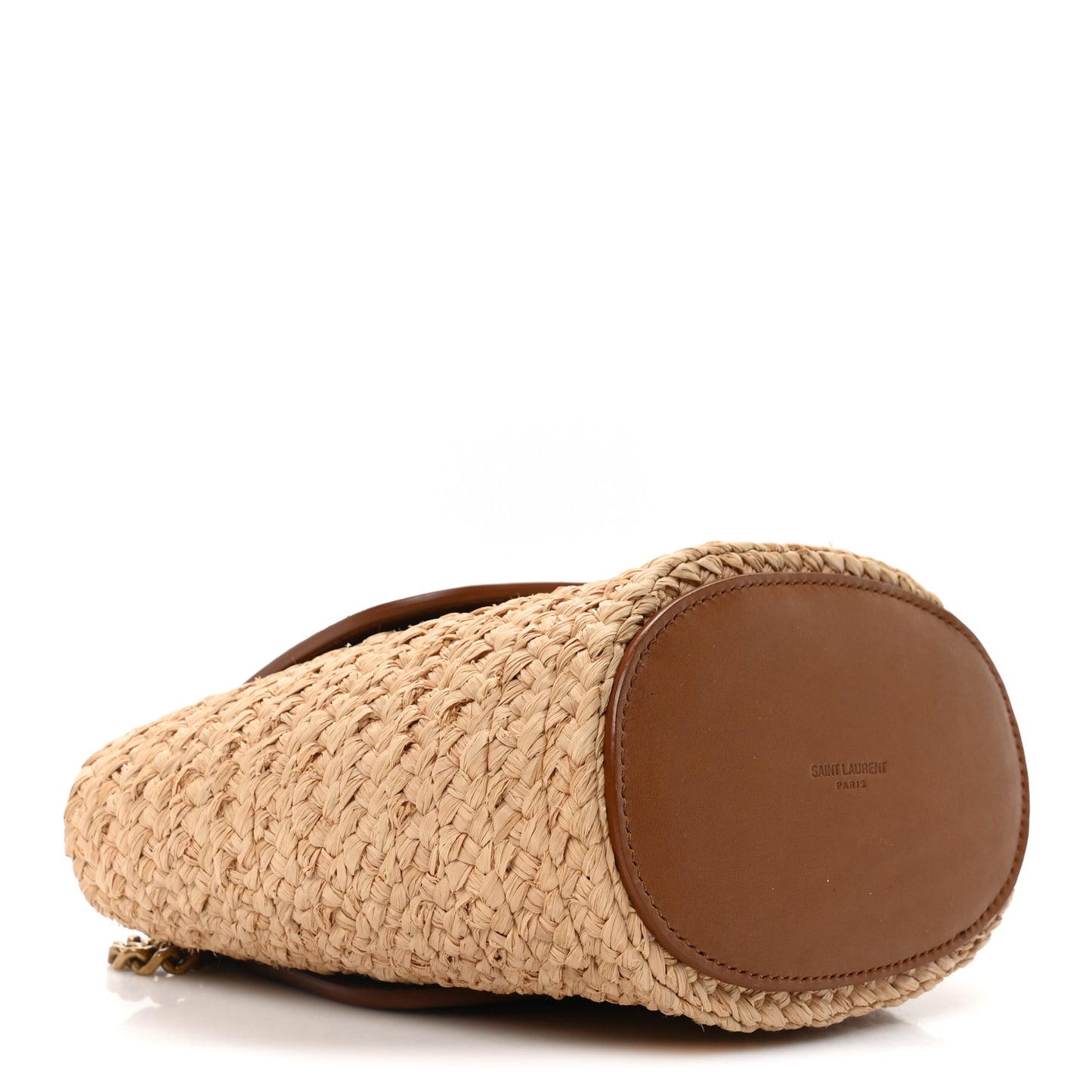 Raffia Calfskin Mini Manon Natural Brick