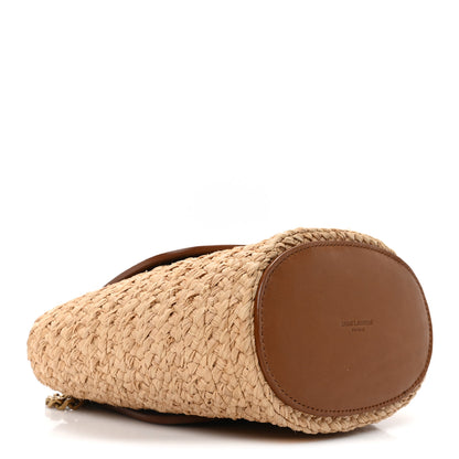 Saint Laurent Raffia Calfskin Mini Manon Natural Brick 4 of 9