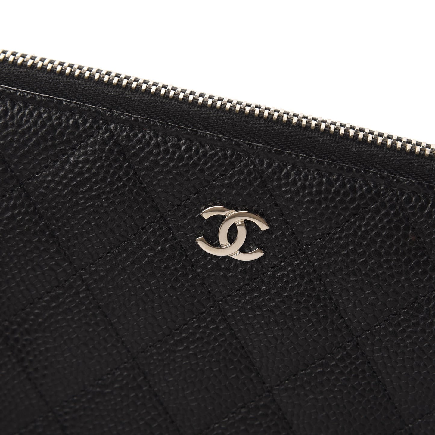 Caviar Quilted Large Gusset Zip Around Wallet Black