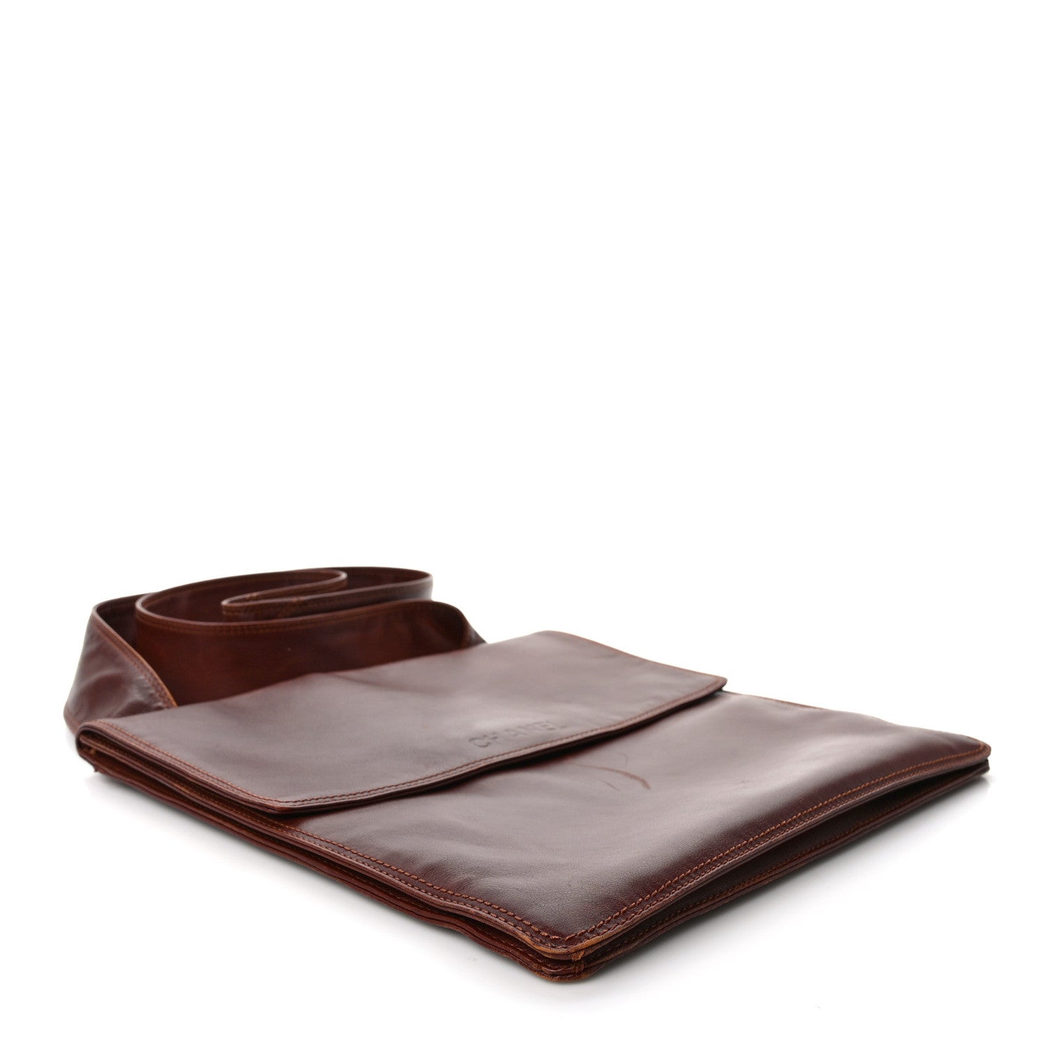 Chanel Lambskin Logo Messenger Brown 4 of 10