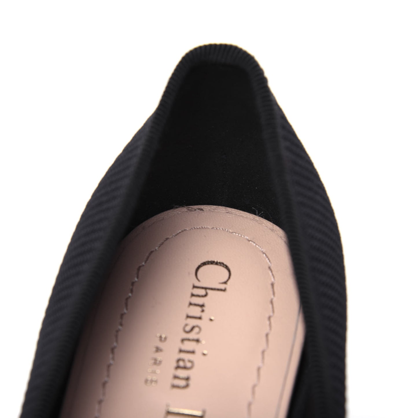 Fabric Ribbon Embroidered J'Adior Ballet Flats 36.5 Black