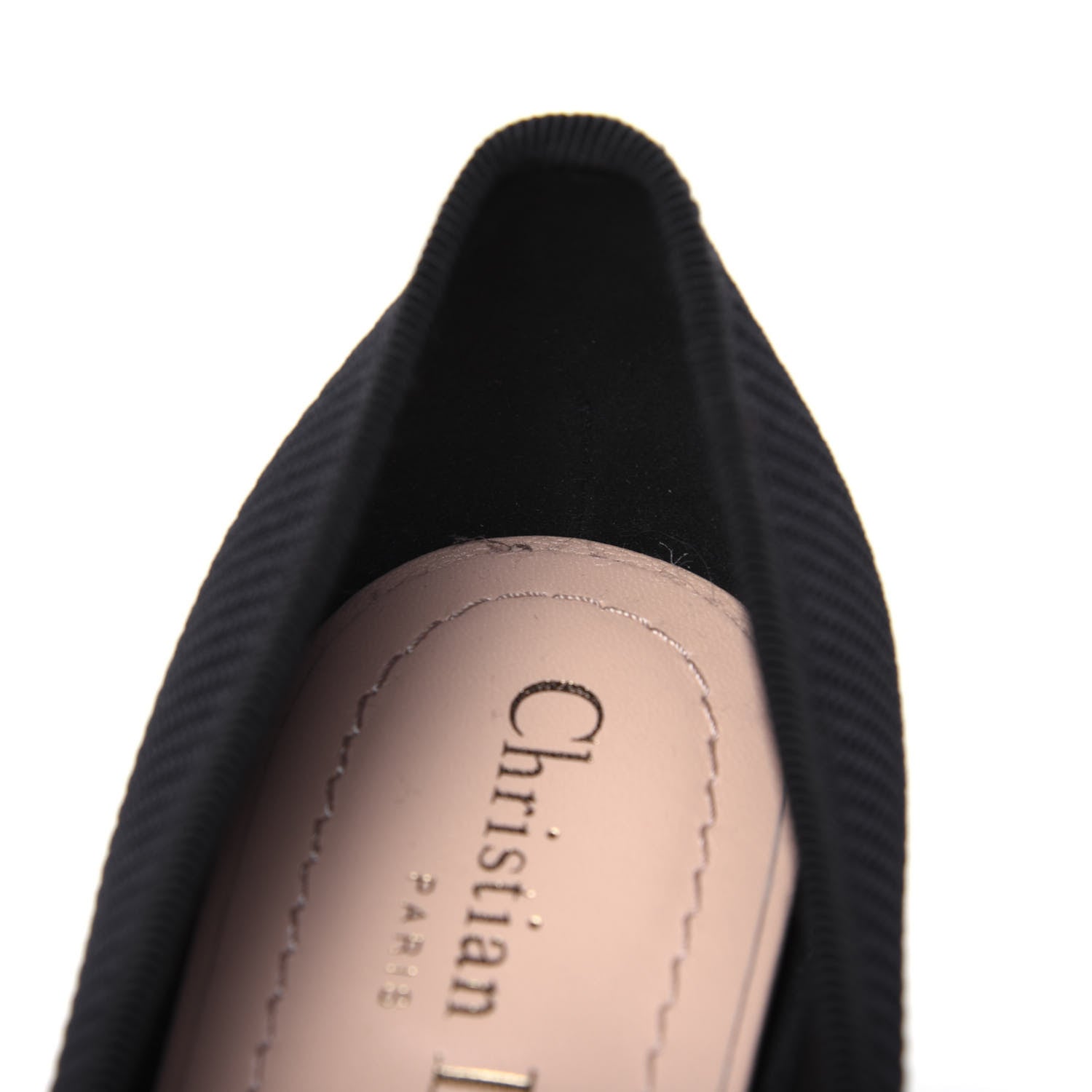 Christian Dior Fabric Ribbon Embroidered J'Adior Ballet Flats 36.5 Black 11 of 11