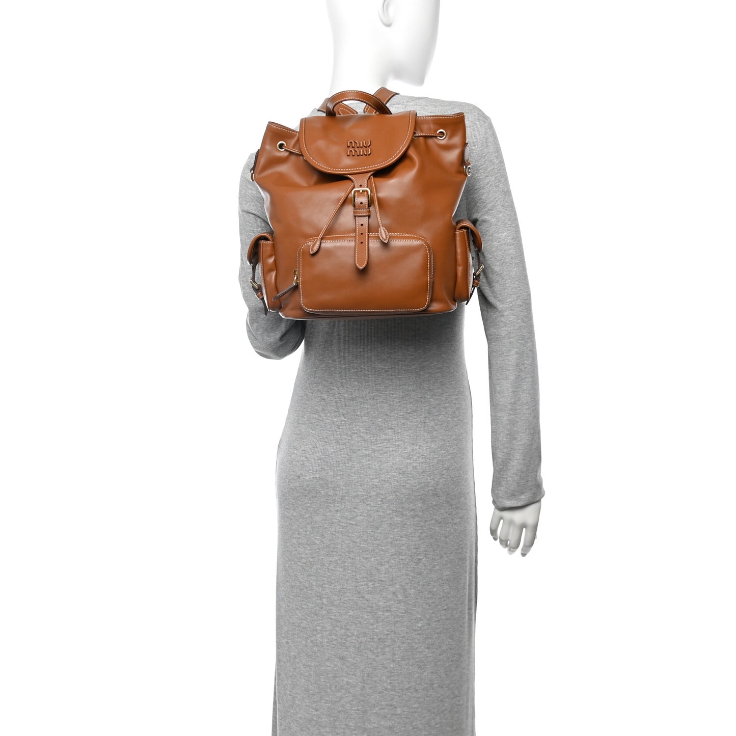 Soft Calf Softy Large Backpack Cognac