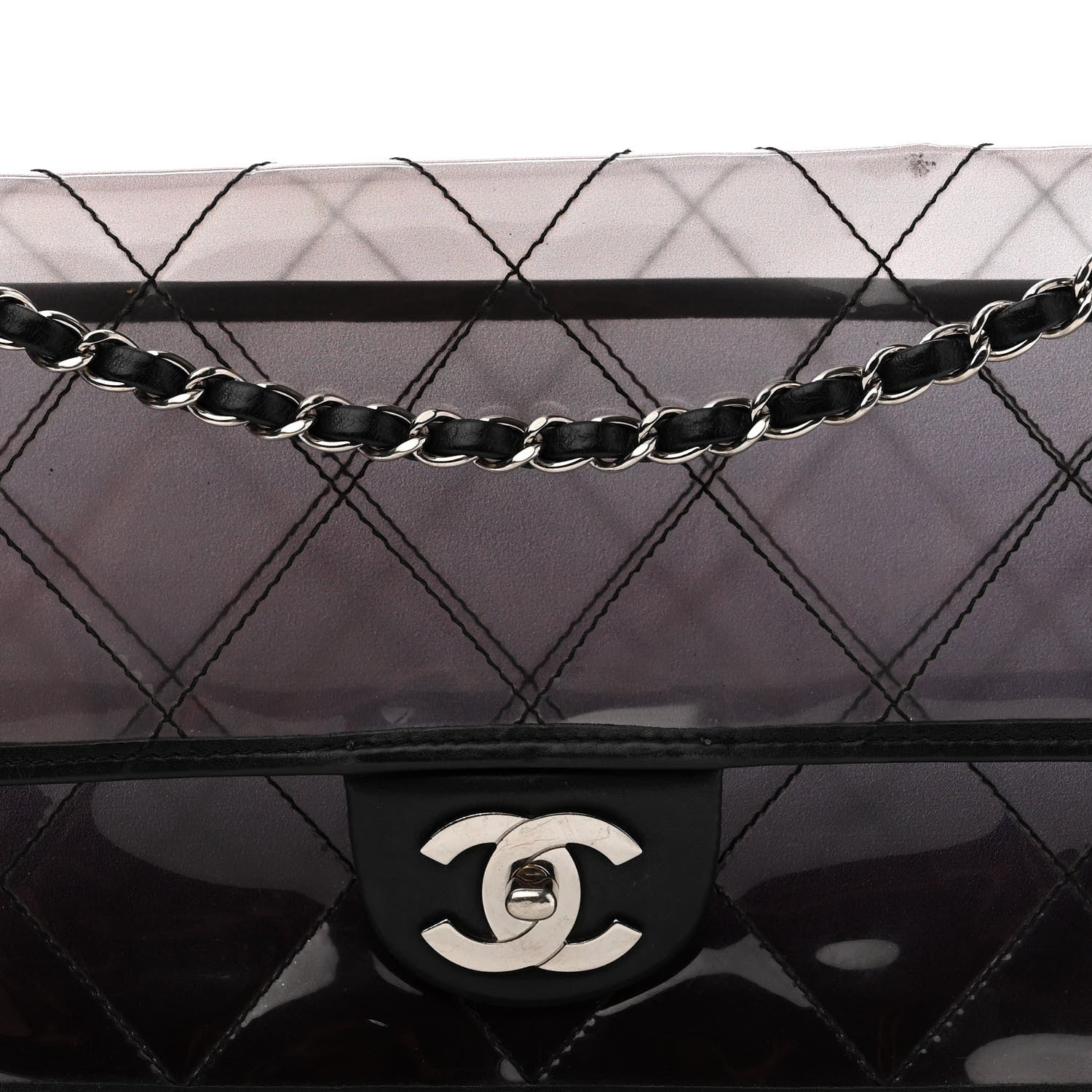 Chanel Vinyl Quilted Degrade Jumbo Single Flap Black 8 of 14