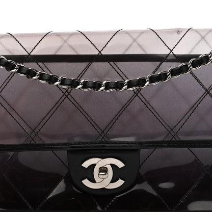 Chanel Vinyl Quilted Degrade Jumbo Single Flap Black 8 of 14