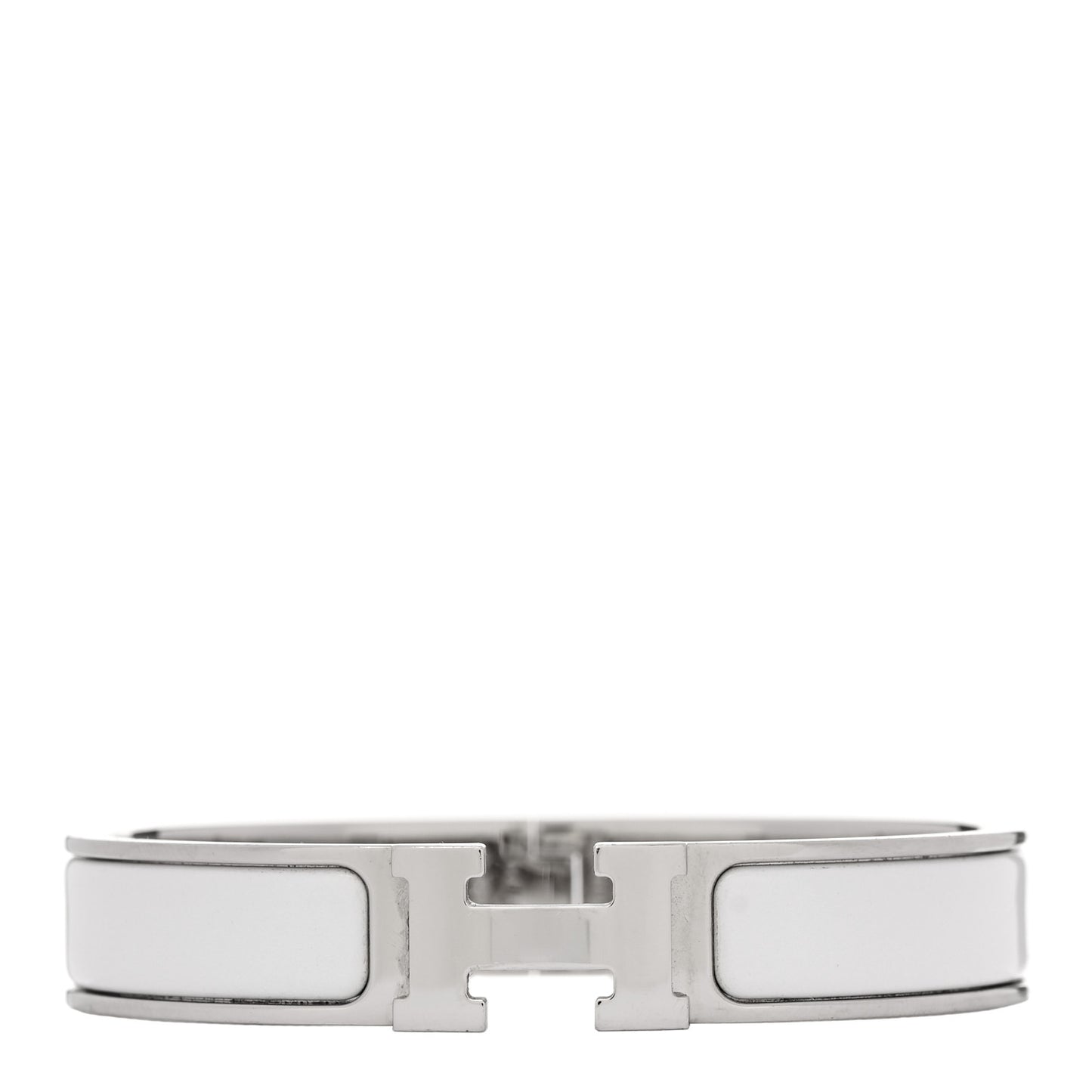 Enamel Narrow Clic Clac H Bracelet GM White