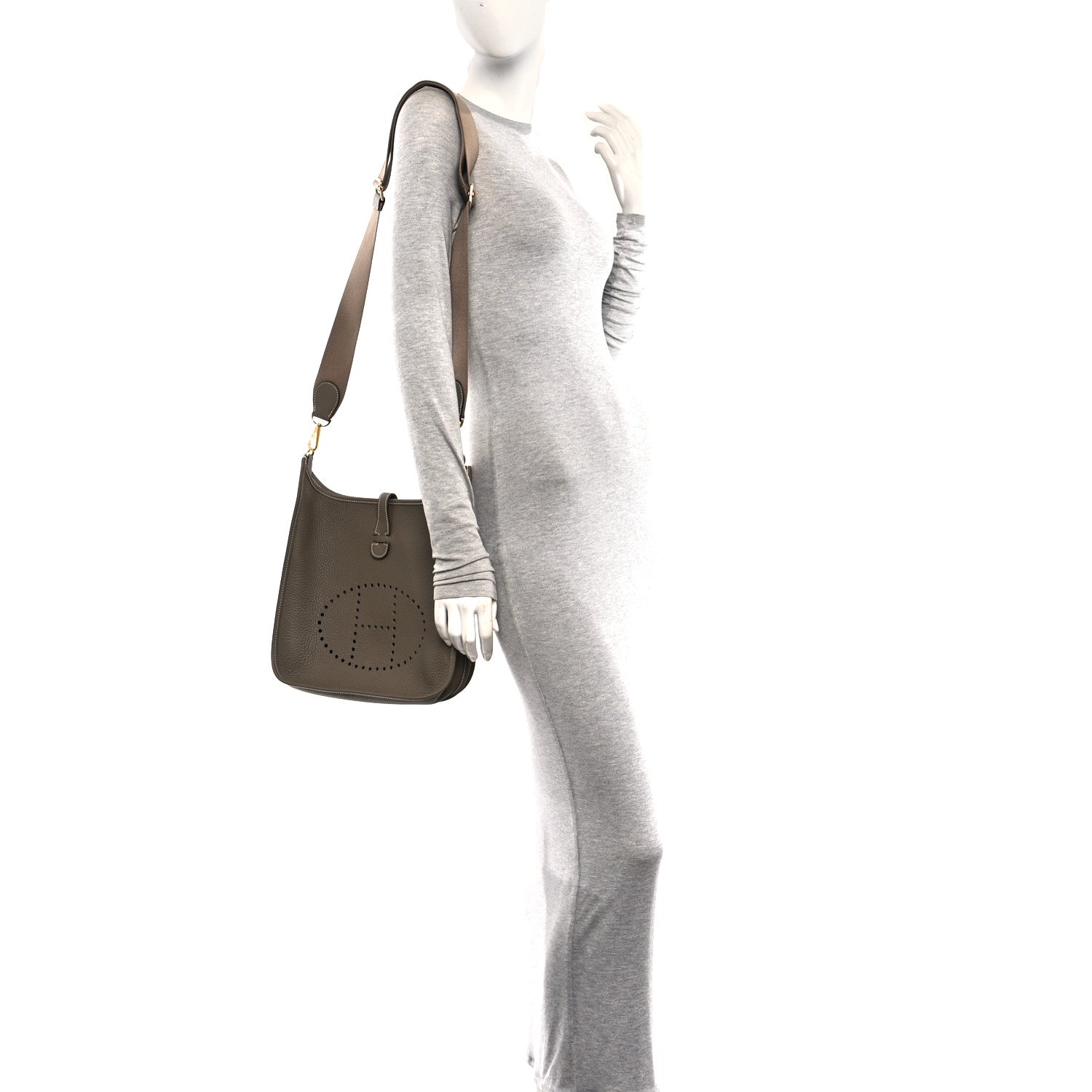 Hermes Taurillon Clemence Evelyne III PM Etoupe 2 of 11