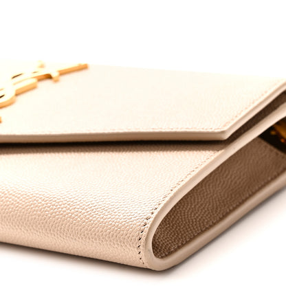 Saint Laurent Grain De Poudre Monogram Uptown Chain Wallet Dark Beige 10 of 10