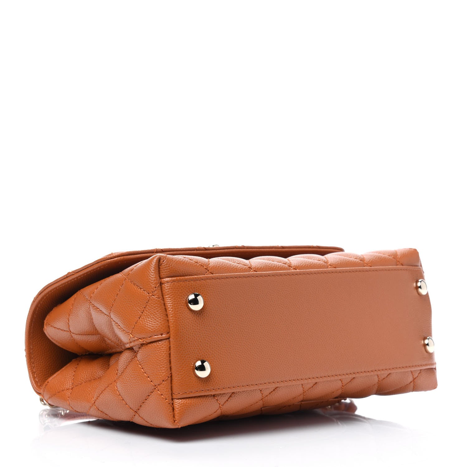 Chanel Caviar Quilted Mini Coco Handle Flap Light Brown 5 of 12