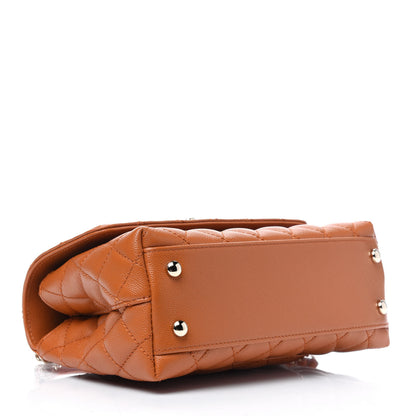Chanel Caviar Quilted Mini Coco Handle Flap Light Brown 5 of 12