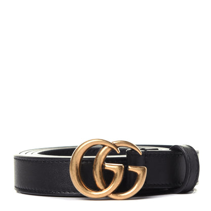 Gucci Calfskin Double G 20mm Belt 100 40 Black 1 of 8