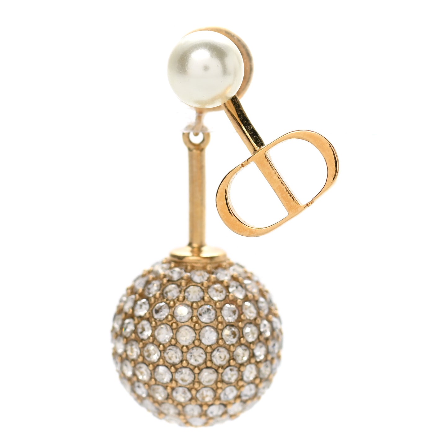 Pearl Crystal Tribal Earring Gold