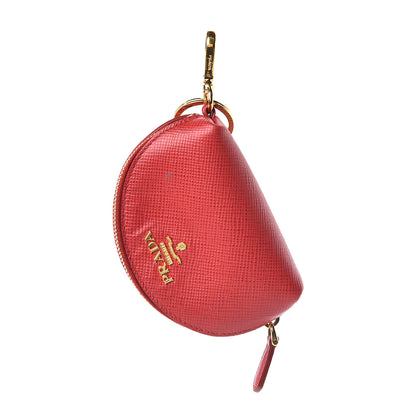 Prada Saffiano Metal Coin Purse Fuoco 5 of 11