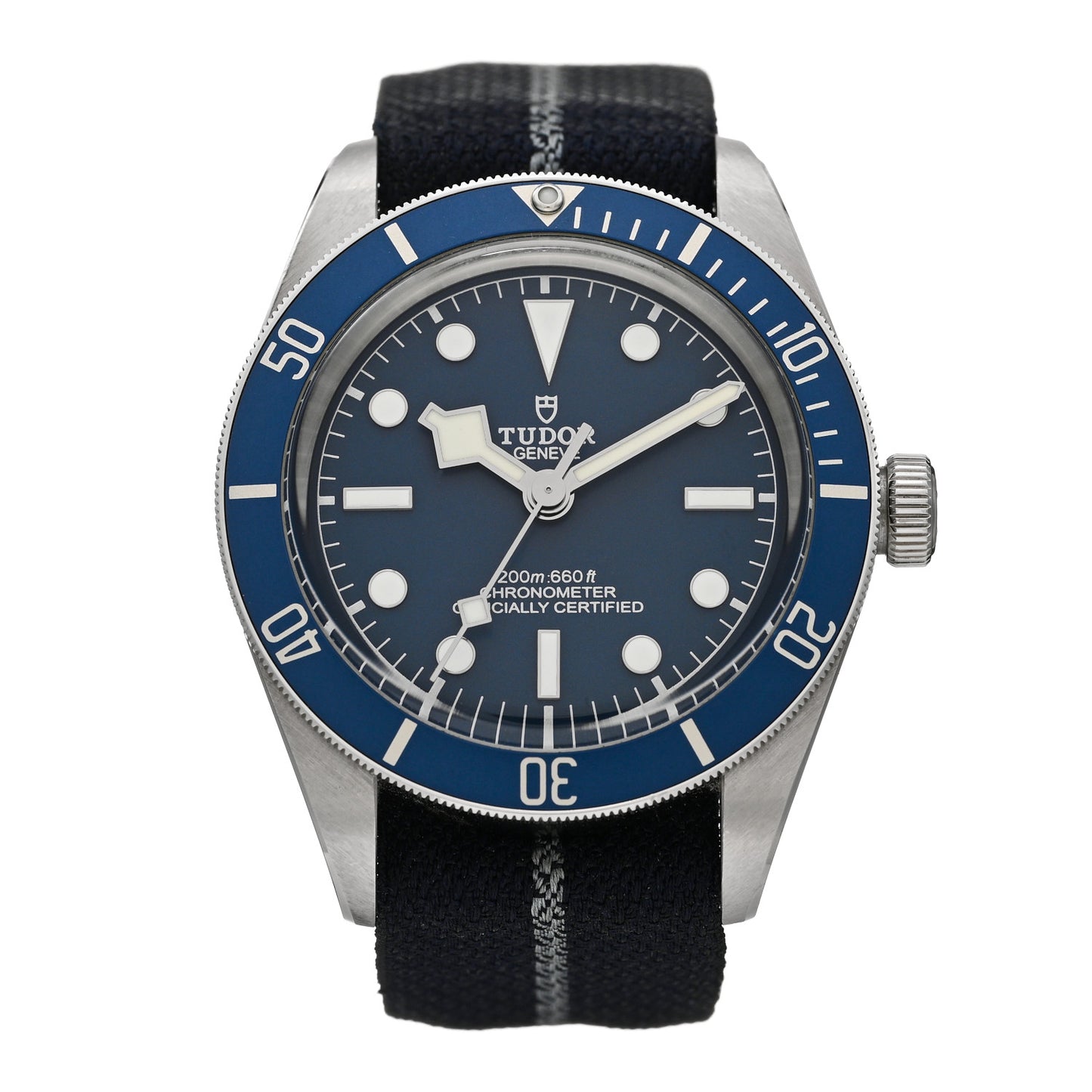 Stainless Steel Fabric 39mm Black Bay Automatic Watch Blue 79030B