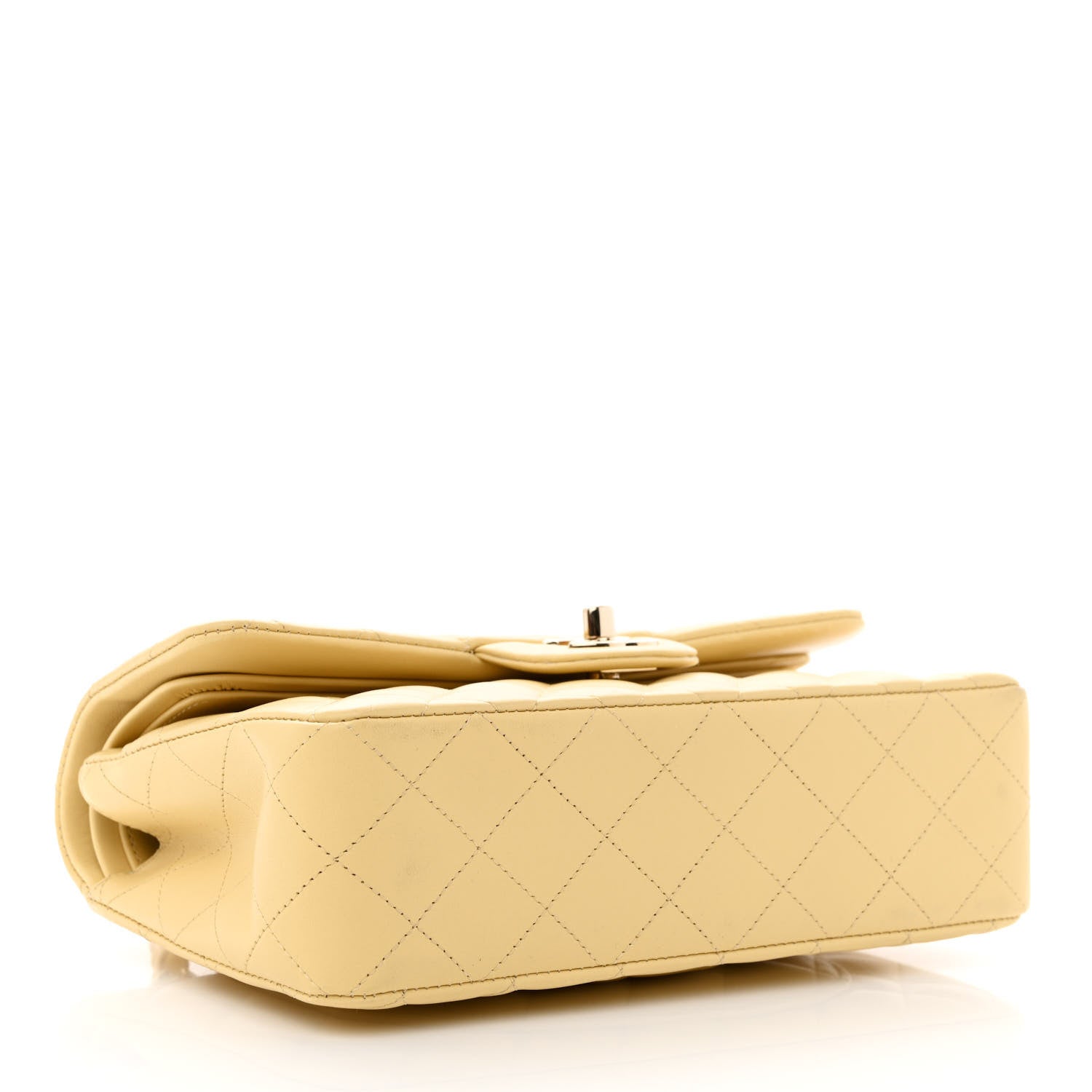 Chanel Lambskin Quilted Small Double Flap Yellow 4 of 10