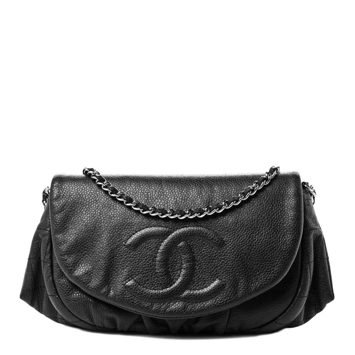 Chanel Caviar Half Moon Wallet On Chain WOC Black 1 of 11