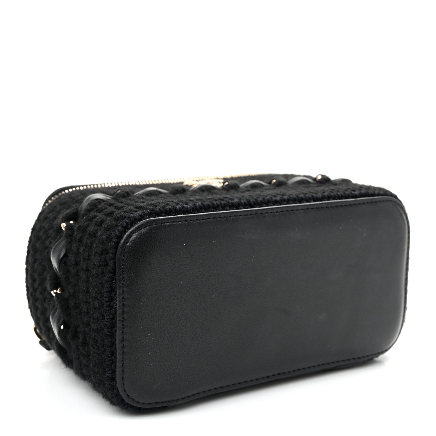 Chanel Lambskin Crochet Quilted Small Vanity Case With Chain Black 4 of 10
