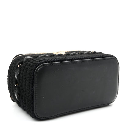 Chanel Lambskin Crochet Quilted Small Vanity Case With Chain Black 4 of 10