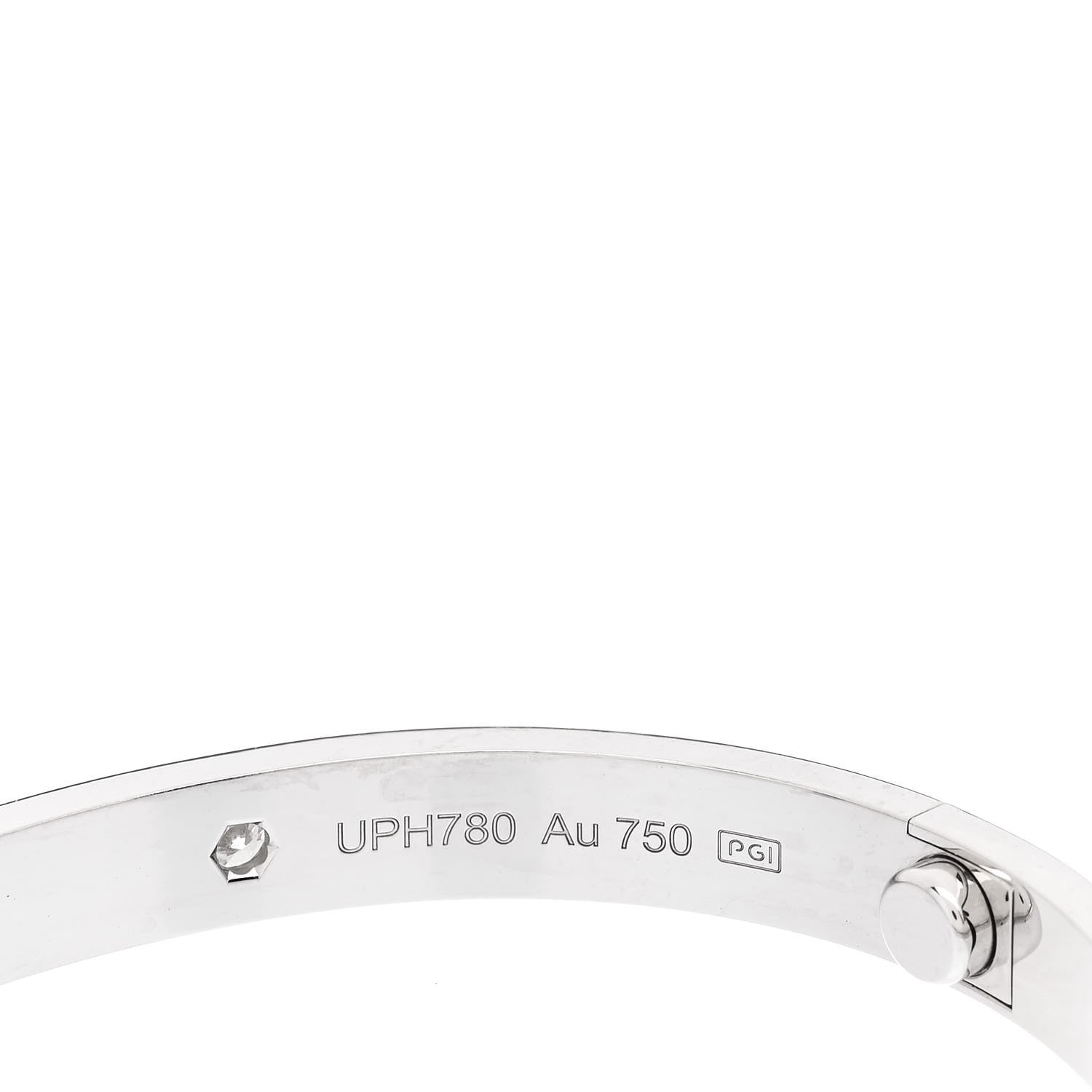 Cartier 18K White Gold 4 Diamond LOVE Bracelet 17 5 of 6