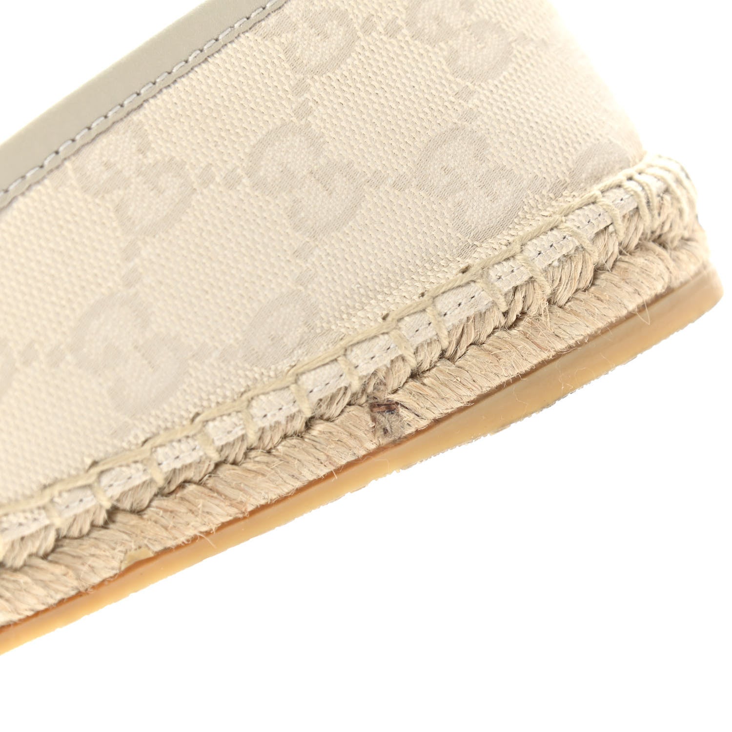 Gucci Washed Cotton Miro Soft Calfskin GG Monogram Espadrilles 36.5 White Mystic White 9 of 9