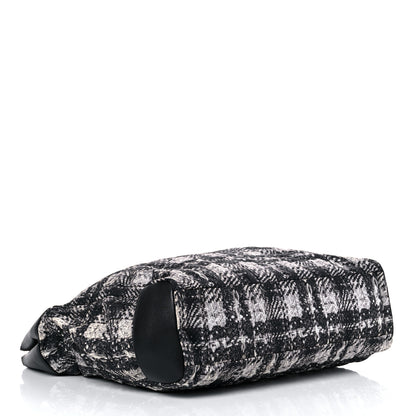 Chanel Lambskin Nylon Tweed Printed Tote Black White 4 of 11