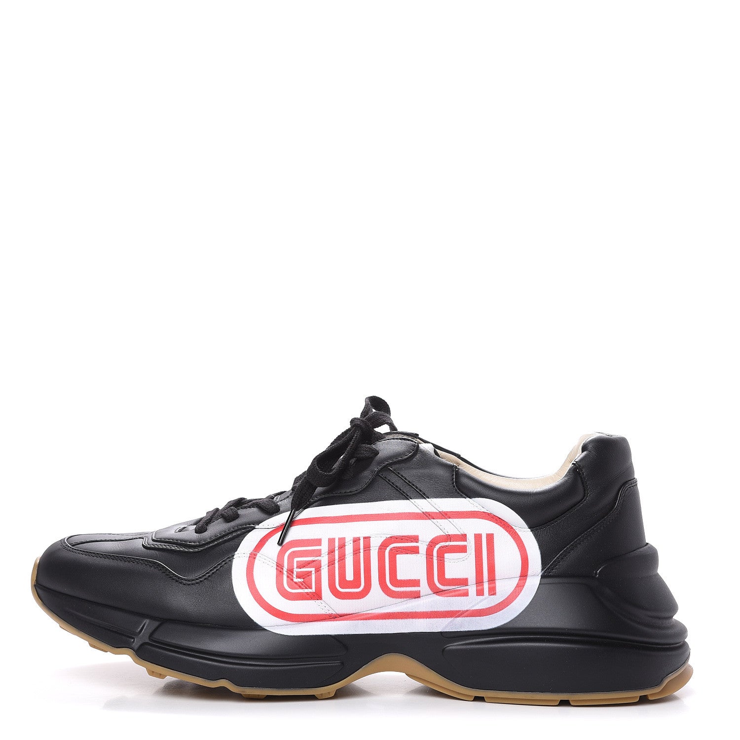 Gucci X SEGA Calfskin Logo Mens Rhyton Sneakers 13 Black 1 of 8