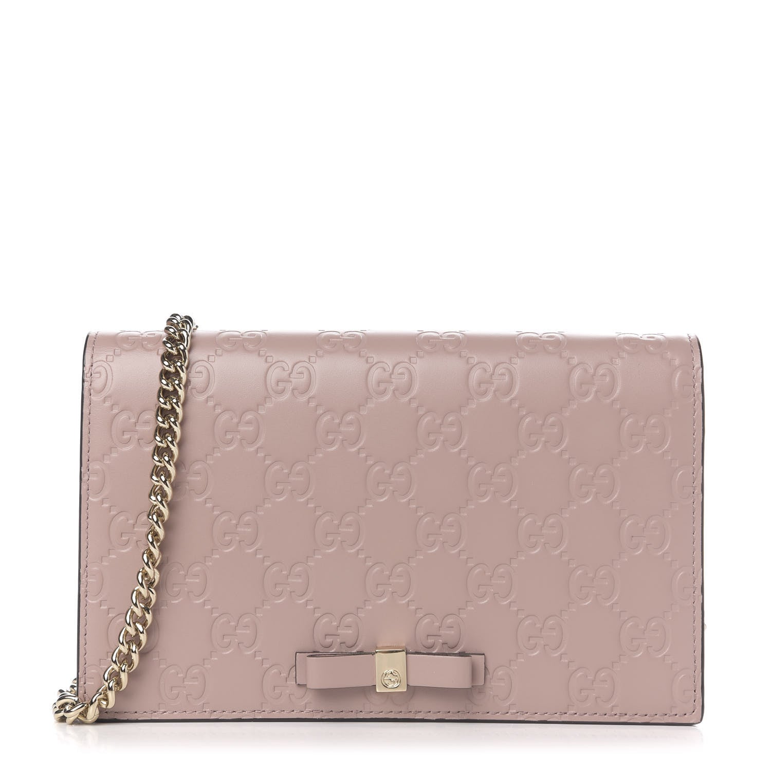Gucci Guccissima Signature Bowy Chain Wallet Dark Cipria 1 of 8