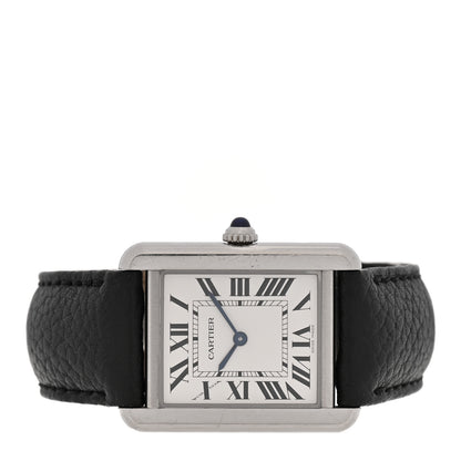 Cartier Stainless Steel Calfskin 24mm Tank Solo Quartz Watch 2 of 5