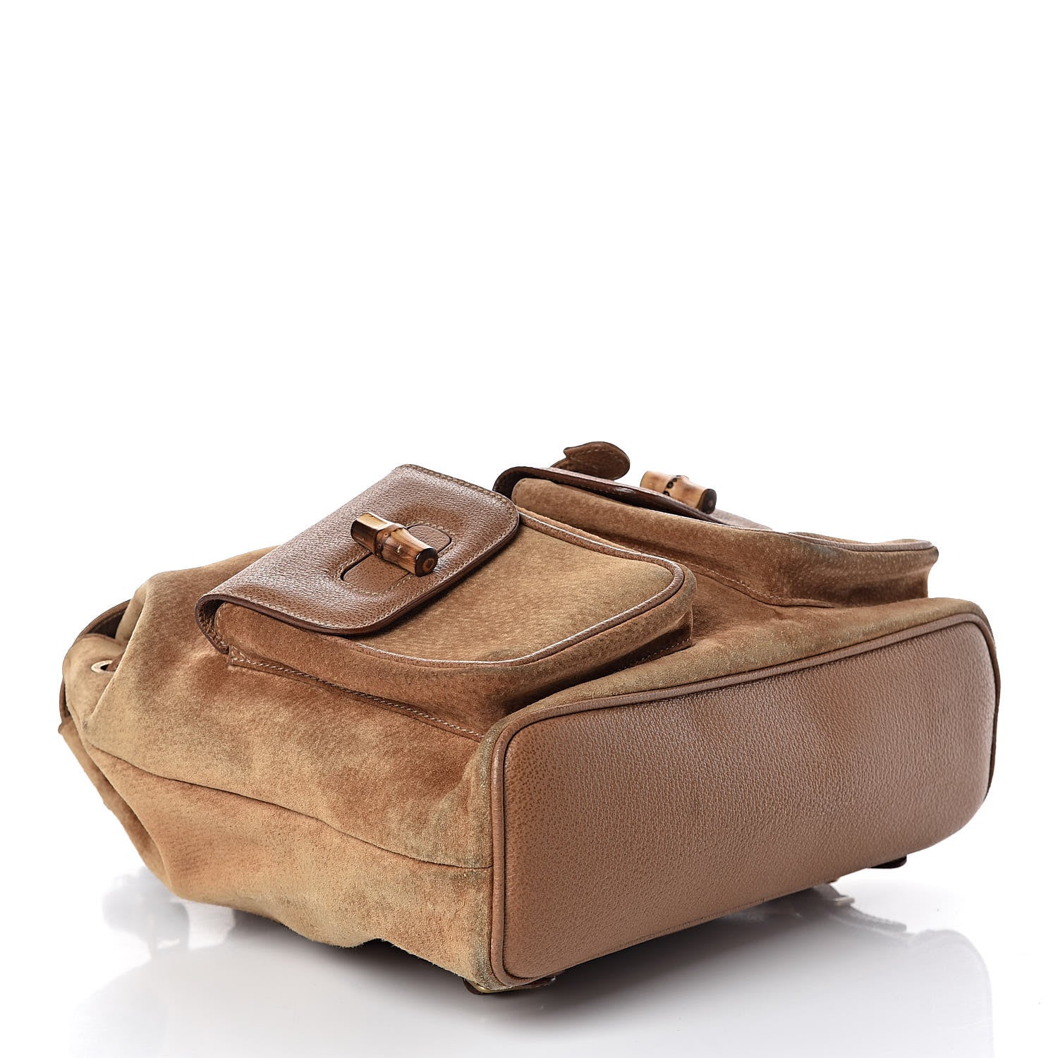 Gucci Suede Bamboo Backpack Beige 4 of 14