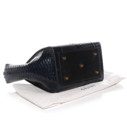 Celine Python Small Tie Knot Tote Navy 4 of 8