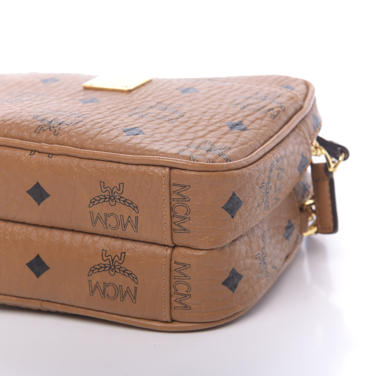 MCM Visetos Camera Crossbody Bag Cognac 9 of 10