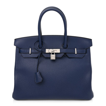 Hermes Taurillon Clemence BIRKIN 35 Bleu Nuit 1 of 15
