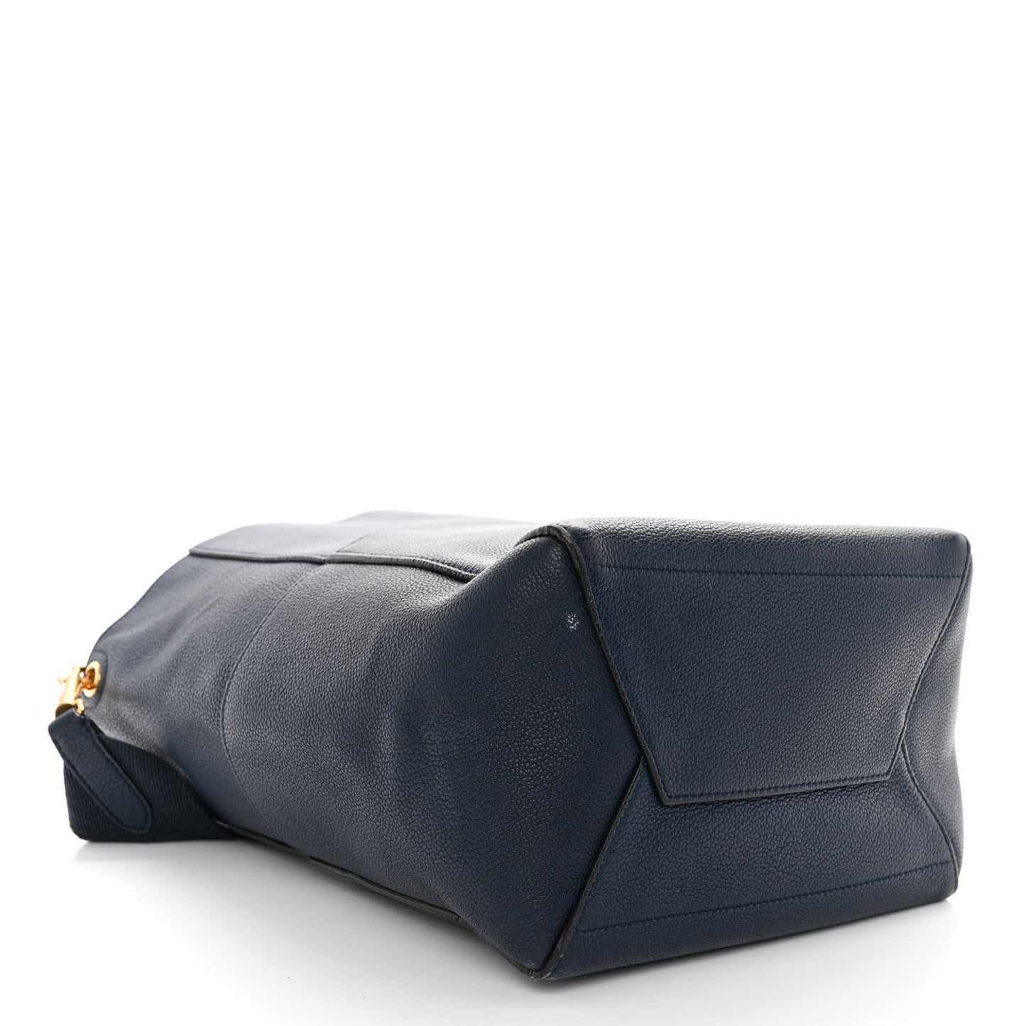 Soft Grained Calfskin Sangle Bucket Bag Navy Blue
